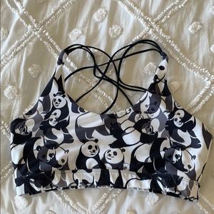 Feed Me or Fight Me panda strappy back bra